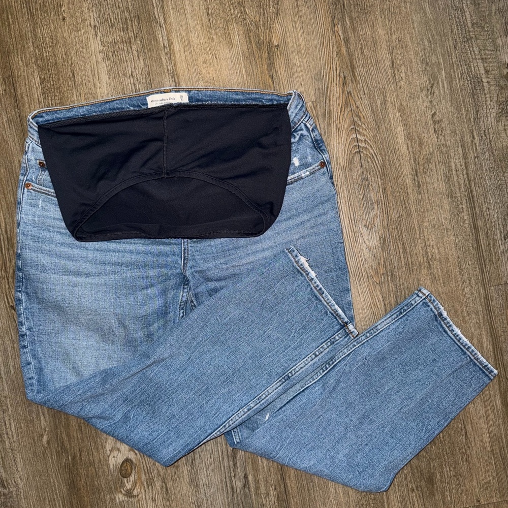 Abercrombie & Fitch Blue Straight Leg Maternity Jeans